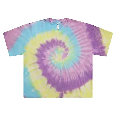 Tie-Dye 1050CD Ladies' Cropped T-Shirt in Jellybean front view