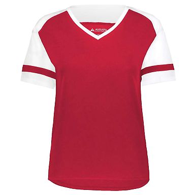 Augusta Sportswear 2914 Women's Fanatic 2.0 T-Shir in Scarlet/ white front view