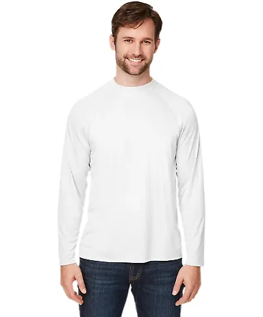 Core 365 CE110 Unisex Ultra UVP™ Long-Sleeve Rag WHITE front view