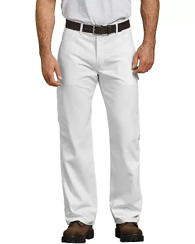 Dickies Workwear WP823 Men's FLEX Relaxed Fit Stra WHITE _32 front view
