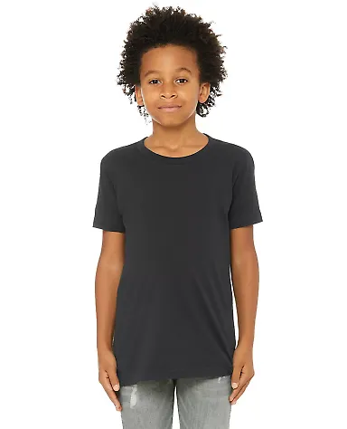 Bella + Canvas 3001Y Youth Jersey T-Shirt in Dark grey front view