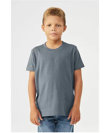 Bella + Canvas 3001Y Youth Jersey T-Shirt in Steel blue front view