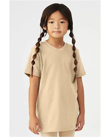 Bella + Canvas 3001Y Youth Jersey T-Shirt in Soft cream front view
