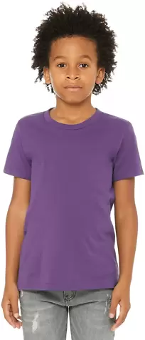 Bella + Canvas 3001Y Youth Jersey T-Shirt ROYAL PURPLE front view