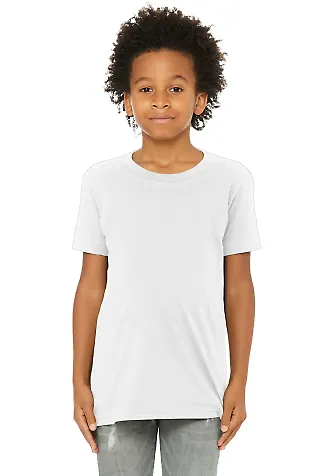 Bella + Canvas 3001Y Youth Jersey T-Shirt in White front view