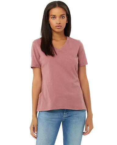 Bella + Canvas 6405CVC Ladies' Relaxed Heather CVC in Heather mauve front view