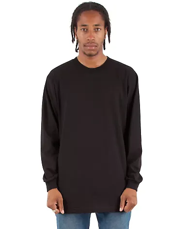 Shaka Wear SHALS Adult 6 oz Active Long-Sleeve T-S in Black front view