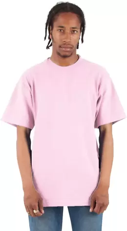 Shaka Wear SHMHSS Adult 7.5 oz Max Heavyweight T-S in Powder pink front view