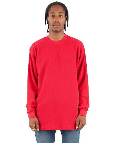 Shaka Wear SHTHRM Adult 8.9 oz., Thermal T-Shirt in Red front view