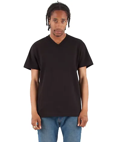 Shaka Wear SHVEE Adult 6.2 oz., V-Neck T-Shirt in Black front view