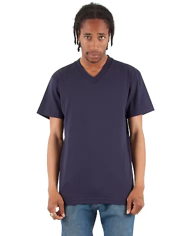 Shaka Wear SHVEE Adult 6.2 oz., V-Neck T-Shirt in Navy front view