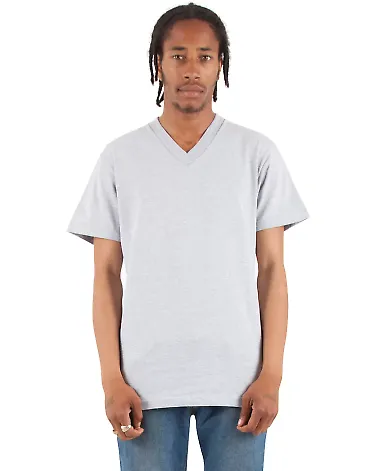 Shaka Wear SHVEE Adult 6.2 oz., V-Neck T-Shirt in Heather grey front view