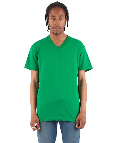 Shaka Wear SHVEE Adult 6.2 oz., V-Neck T-Shirt in Kelly green front view