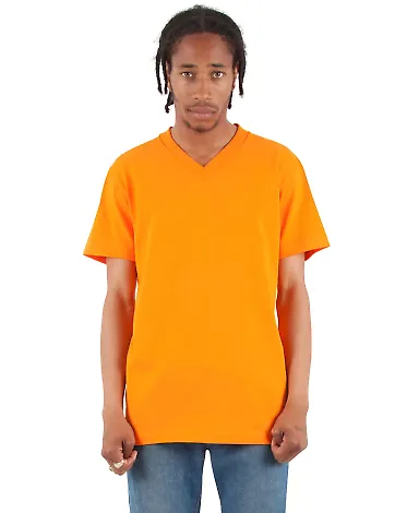 Shaka Wear SHVEE Adult 6.2 oz., V-Neck T-Shirt in Orange front view