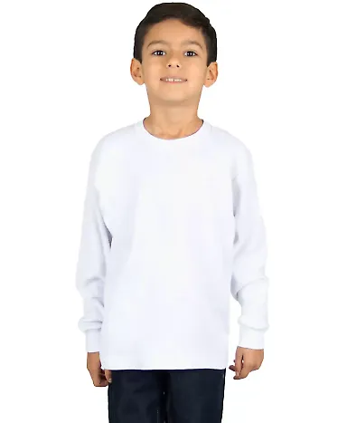 Shaka Wear SHTHRMY Youth 8.9 oz., Thermal T-Shirt in White front view