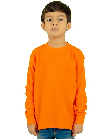 Shaka Wear SHTHRMY Youth 8.9 oz., Thermal T-Shirt in Orange front view