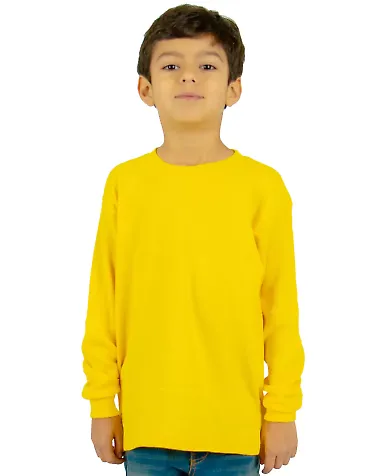 Shaka Wear SHTHRMY Youth 8.9 oz., Thermal T-Shirt in Yellow front view