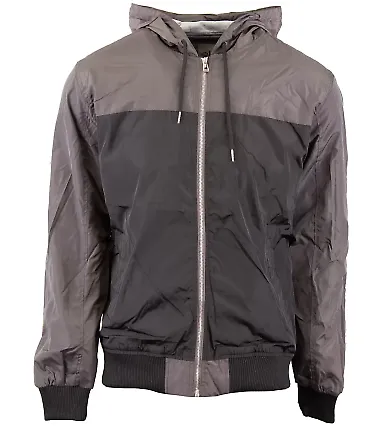 Shaka Wear SHWBJ Adult Windbreaker Jacket in Grey/ black front view