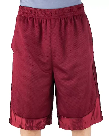Shaka Wear SHBMS Adult Mesh Shorts in Burgundy front view