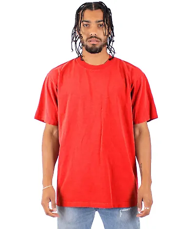 Shaka Wear SHGD Garment-Dyed Crewneck T-Shirt in Cherry tomato front view