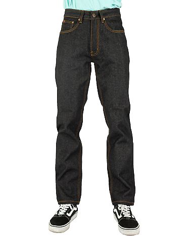 Shaka Wear SHRDJ 12 oz., Raw Denim Straight-Leg Je in Black_38 front view