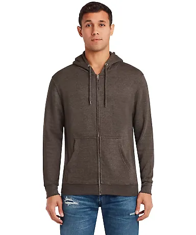 Lane Seven Apparel LS14003 Unisex Premium Full-Zip in Charcoal heather front view