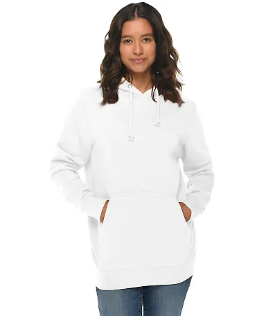 Lane Seven Apparel LS19001 Unisex Heavyweight Pull WHITE front view