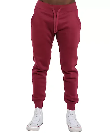 Lane Seven Apparel LST006 Unisex Premium Jogger Pa in Burgundy front view