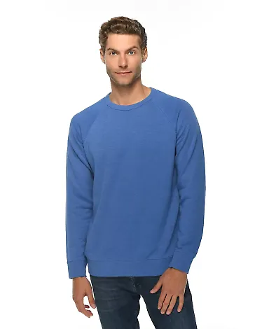 Lane Seven Apparel LS13004 Unisex French Terry Cre HEATHER ROYAL front view