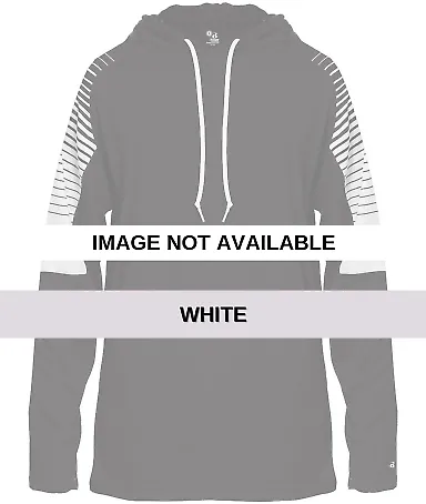 Badger Sportswear 4211 Lineup Hooded Long Sleeve T White front view