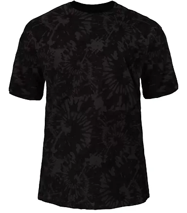 Badger Sportswear 4975 Tie-Dyed Tri-Blend T-Shirt Black Tie-Dye front view