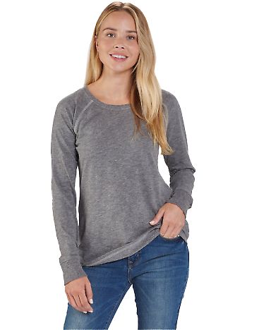 Boxercraft BW3166 Women's Solid Preppy Patch Long in Granite front view