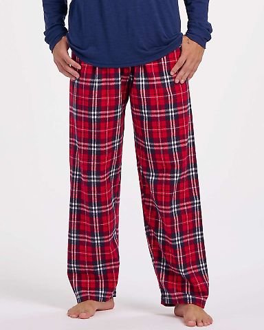 Boxercraft BM6624 Harley Flannel Pants in Navy/ red plaid front view