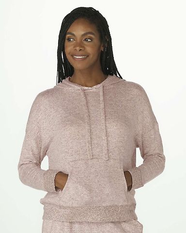 Boxercraft BW1501 Women's Cuddle Fleece Hooded Pul in Espresso heather front view
