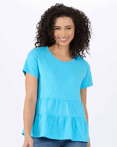 Boxercraft BW2401 Women's Willow T-Shirt in Pacific blue front view