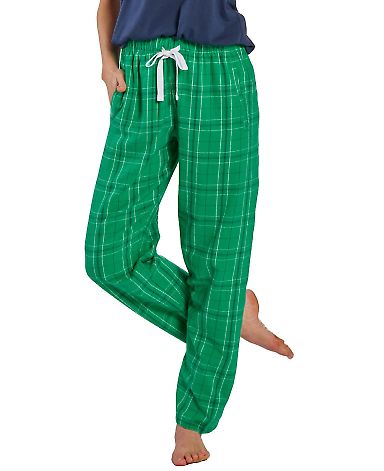 Boxercraft BW6620 Women's Haley Flannel Pants in Kelly field day plaid front view