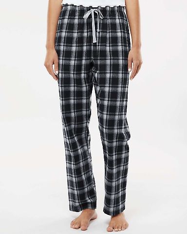 Boxercraft BW6620 Women's Haley Flannel Pants in Heritage black plaid front view