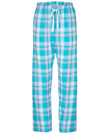 Boxercraft BW6620 Women's Haley Flannel Pants in Teal sophia plaid front view