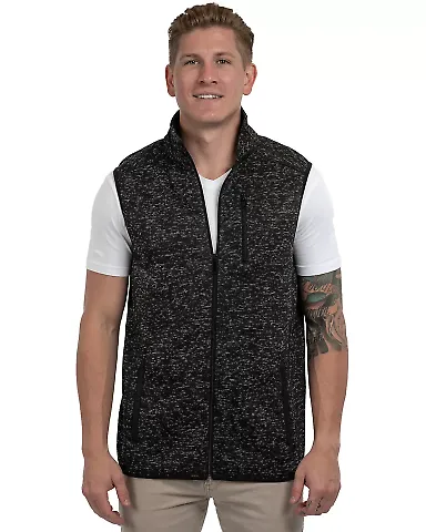 Burnside Clothing 3910 Sweater Knit Vest Heather Black front view