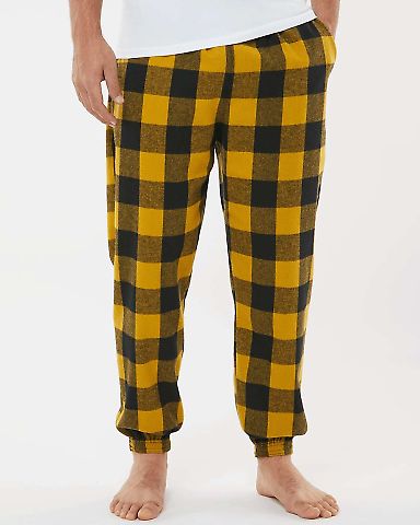 Burnside Clothing 8810 Flannel Jogger in Gold/ black front view