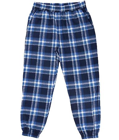 Burnside Clothing 8810 Flannel Jogger in Blue/ white front view
