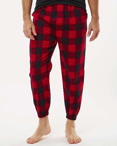 Burnside Clothing 8810 Flannel Jogger in Red/ black front view