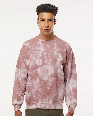 Dyenomite 681VR Blended Tie-Dyed Sweatshirt in Copper crystal front view