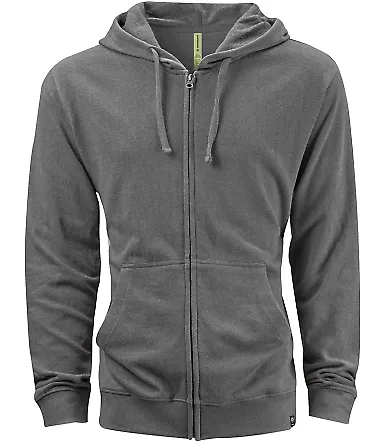 econscious EC5980 Unisex Hemp Hero Full-Zip hooded STONEWORK GRAY front view