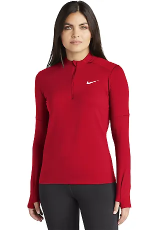 Nike NKDH4951  Ladies Dri-FIT Element 1/2-Zip Top Scarlet front view
