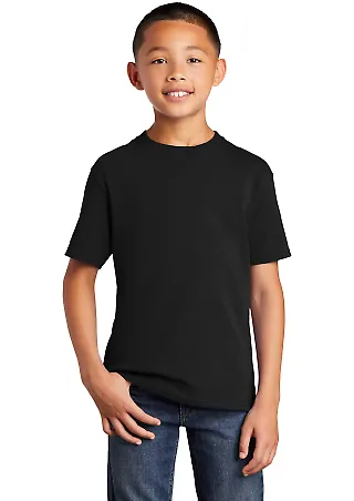 Port & Company PC54YDTG    Youth Core Cotton DTG T JetBlack front view