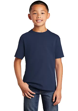 Port & Company PC54YDTG    Youth Core Cotton DTG T Navy front view