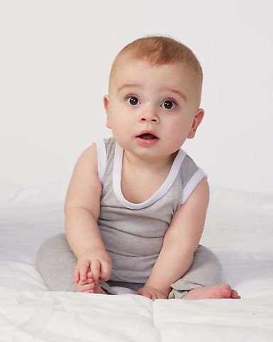 Rabbit Skins 4492 Infant Harborside Melange Tank R in Gray melange front view