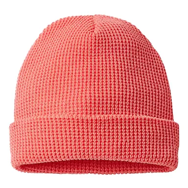 Richardson Hats 146R Waffle Cuffed Beanie Coral front view