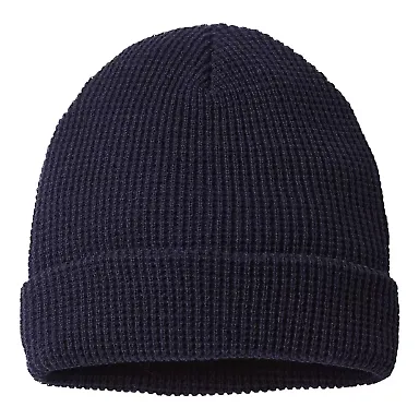 Richardson Hats 146R Waffle Cuffed Beanie Navy front view